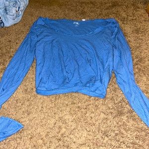 Pacsun blue long sleeve crop top
